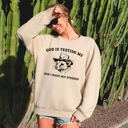 Small Sand God Is Testing Me And I Have Not Studied Opossum Possum Meme Classic Edition Sweatshirt