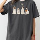  Spooky Ghost Dogs Halloween Witch Costume Vintage Style Ghostly Canine Night Scene Comfort Colors Tee