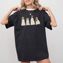 Small Black Spooky Ghost Dogs Halloween Witch Costume Vintage Style Ghostly Canine Night Scene Comfort Colors Tee