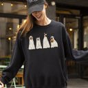 Small Black Spooky Ghost Dogs Bathroom Witch Halloween Meme Costume Graphic Illustration Artwork Style Sweatshirt