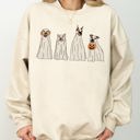 Large Sand Spooky Ghost Dogs Bathroom Witch Halloween Meme Costume Graphic Illustration Artwork Style Sweatshirt
