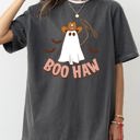 Medium Pepper Dark Gray Boo Haw Cowboy Ghost Nightmare Halloween Meme Western Spooky Style Comfort Colors Tee