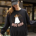  Boo Haw Cowboy Ghost Meme Halloween Spooky Witch Costume Deluxe Edition Premium Soft Cozy Sweatshirt