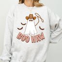 XXXL Ash Light Gray Boo Haw Cowboy Ghost Meme Halloween Spooky Witch Costume Deluxe Edition Premium Soft Cozy Sweatshirt