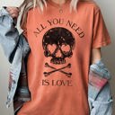 XXL Yam All You Need Is Love Skull Witch Meme Halloween Spooky Costume Comfort Colors Tee