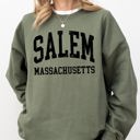 Medium Military Green Salem Massachusetts Witch Halloween Spooky Meme Costume Aesthetic Gothic Sweatshirt