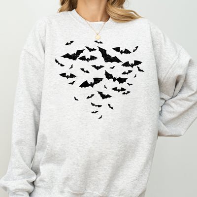 Flying Bats Halloween Spooky Witch Meme Costume Cozy Warm Soft Graphic Sweatshirt