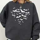  Flying Bats Halloween Spooky Witch Meme Costume Cozy Warm Soft Graphic Sweatshirt