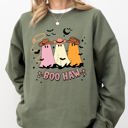  Boo Haw Mini Cowboy Ghosts Witch Costume Halloween Spooky Western Graphic Sweatshirt