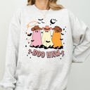 Large Ash Light Gray Boo Haw Mini Cowboy Ghosts Witch Costume Halloween Spooky Western Graphic Sweatshirt
