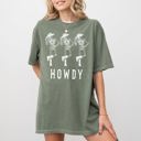 XXXL Moss Dark Green Howdy Skeleton Cowboy Ghost Halloween Spooky Costume Icon Print Collection Comfort Colors Tee