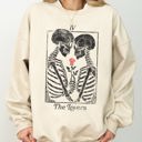 XXXL Sand The Lovers Skeleton Ghost Witch Meme Aesthetic Halloween Spooky Horror Night Cozy Sweatshirt