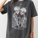 XL Pepper Dark Gray The Lovers Skeleton Ghost Witch Aesthetic Meme Halloween Spooky Costume Comfort Colors Tee