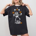 XL Black Stay Spooky Skeleton Ghost Witch Halloween Costume Classic Design Comfort Colors Tee