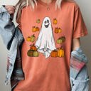 Medium Yam Ghost And Pumpkins Halloween Skeleton Ghost Funny Witch Aesthetic Meme Spooky Costume Comfort Colors Tee