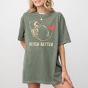 XL Moss Dark Green Never Better Mermaid Skeleton Ghost Witch Meme Halloween Spooky Comfort Colors Tee