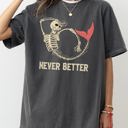 Large Pepper Dark Gray Never Better Mermaid Skeleton Ghost Witch Meme Halloween Spooky Comfort Colors Tee