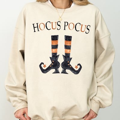 Hocus Pocus Boots Skeleton Witch Halloween Holiday Spooky Meme Costume Sweatshirt