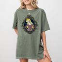 Small Moss Dark Green Sleeping Beauty Skeleton Witch Meme Halloween Gothic Nightmare Comfort Colors Tee