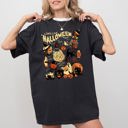 Medium Black Long Live Halloween Pumpkin Spooky Skeleton Witch Meme Aesthetic Costume Comfort Colors Tee