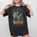 Large Black Tis The Season Creepy Spooky Skeleton Witch Halloween Meme Costume Comfort Colors Tee