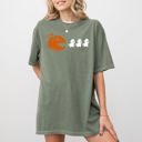 XXL Moss Dark Green Pumpkin Pac-Man Spooky Skeleton Witch Meme Halloween Costume Graphic Comfort Colors Tee