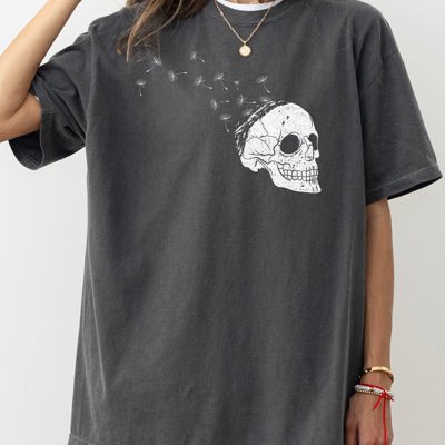 Dandelion Skull Spooky Skeleton Witch Halloween Costume Meme Funny Graphic Comfort Colors Tee
