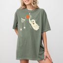 XXXL Moss Dark Green Basketball Ghost Spooky Skeleton Witch Meme Halloween Costume Comfort Colors Tee
