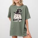 Small Moss Dark Green Boo-Jee Ghost Spooky Skeleton Witch Halloween Meme Graphic Artwork Comfort Colors Tee
