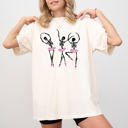 Small Ivory Cream Dancing Skeleton Ladies Ghost Spooky Funny Witch Aesthetic Meme Halloween Costume Comfort Colors Tee