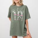 Large Moss Dark Green Dancing Skeleton Ladies Ghost Spooky Funny Witch Aesthetic Meme Halloween Costume Comfort Colors Tee