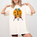 Small Ivory Cream Cheerleader Skeleton Ghost Spooky Funny Witch Aesthetic Meme Halloween Costume Comfort Colors Tee