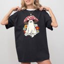 XL Black Mushroom Ghost Skeleton Spooky Witch Halloween Meme Costume Aesthetic Comfort Colors Tee