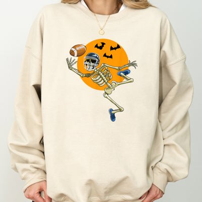 American Football Skeleton Spooky Witch Meme Halloween Costume Design Sweatshirt