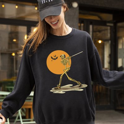 Graphic Golf Skeleton Spooky Witch Meme Halloween Costume Sorcery Edition Sweatshirt