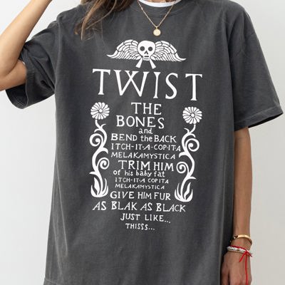 Twist The Bones Skeleton Spooky Ghost Witch Aesthetic Halloween Costume Comfort Colors Tee