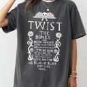 Large Pepper Dark Gray Twist The Bones Skeleton Spooky Ghost Witch Aesthetic Halloween Costume Comfort Colors Tee