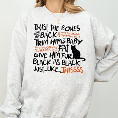 Twist The Bones Cat Skeleton Spooky Ghost Witch Meme Halloween Costume Funny Aesthetic Sweatshirt