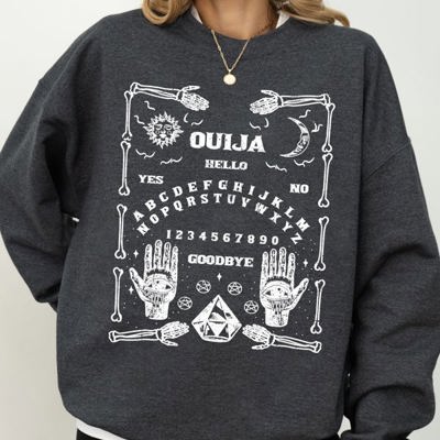 Spirit Board Skeleton Spooky Ghost Witch Aesthetic Meme Halloween Costume Sweatshirt