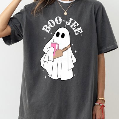 Boo-Jee Ghost Skeleton Spooky Witch Meme Halloween Costume Mashup Comfort Colors Tee