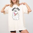 Small Ivory Cream Boo-Jee Ghost Skeleton Spooky Witch Meme Halloween Costume Mashup Comfort Colors Tee