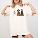 Large Ivory Cream Dog Ghosts Skeleton Funny Pumpkin Spooky Witch Aesthetic Halloween Costume Meme Comfort Colors Tee