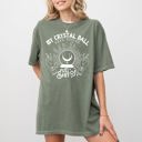 XL Moss Dark Green Crystal Ball Skeleton Funny Pumpkin Spooky Witch Aesthetic Meme Halloween Costume Comfort Colors Tee