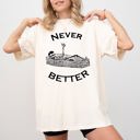 Large Ivory Cream Never Better Skeleton Coffin Funny Pumpkin Spooky Witch Aesthetic Meme Halloween Costume Comfort Colors Tee