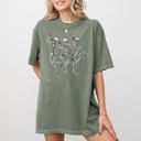 Large Moss Dark Green Dancing Skeletons Wine Ghost Spooky Witch Halloween Meme Costume Comfort Colors Tee