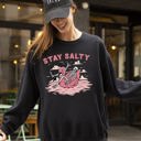  Stay Salty Skeleton Ghost Spooky Witch Aesthetic Meme Halloween Costume Sweatshirt