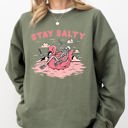 Small Military Green Stay Salty Skeleton Ghost Spooky Witch Aesthetic Meme Halloween Costume Sweatshirt