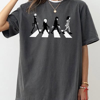 Burton Road Skeleton Ghost Spooky Witch Aesthetic Meme Halloween Costume Comfort Colors Tee