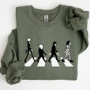 Medium Military Green Burton Road Skeleton Ghost Witch Halloween Costume Dark Spooky Graphic Print Inspired By Classic Horror Sweatshirt