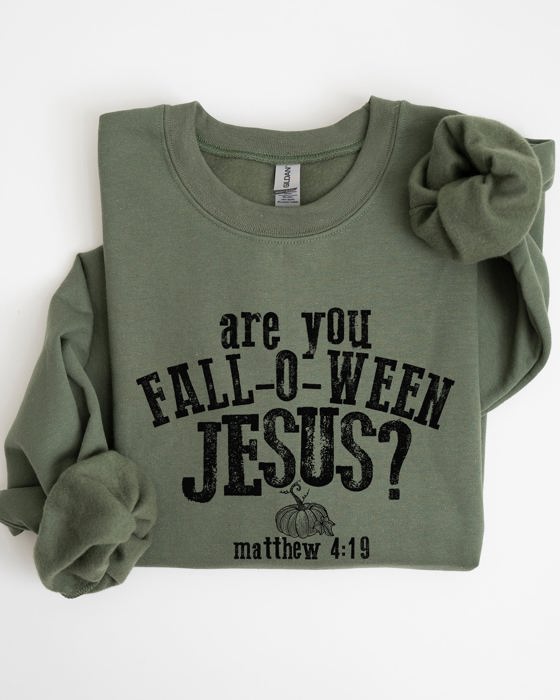 Are You Fall-O-Ween Jesus Skeleton Ghost Spooky Witch Meme Halloween Costume Sweatshirt